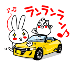 Rabbit and fish like a convertible. sticker #8475714