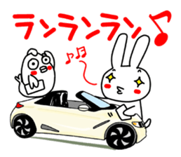 Rabbit and fish like a convertible. sticker #8475715