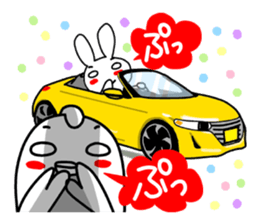 Rabbit and  fish like a convertible. sticker #8475722