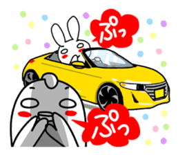 Rabbit and fish like a convertible. sticker #8475722