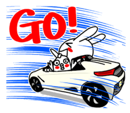 Rabbit and  fish like a convertible. sticker #8475725