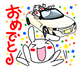 Rabbit and  fish like a convertible. sticker #8475727