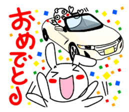 Rabbit and fish like a convertible. sticker #8475727