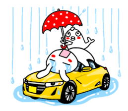 Rabbit and  fish like a convertible. sticker #8475730