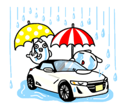 Rabbit and  fish like a convertible. sticker #8475731