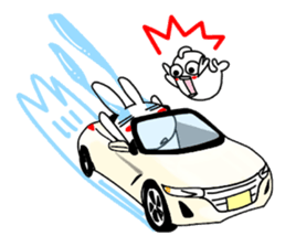 Rabbit and  fish like a convertible. sticker #8475733