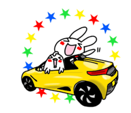 Rabbit and  fish like a convertible. sticker #8475734