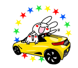 Rabbit and fish like a convertible. sticker #8475734