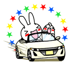 Rabbit and fish like a convertible. sticker #8475735