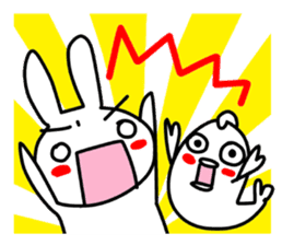 Rabbit and fish like a convertible. sticker #8475740