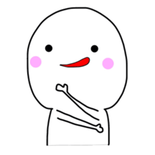 The white and cute guy of character sticker #8475875