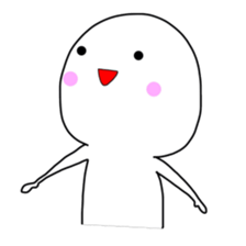 The white and cute guy of character sticker #8475893