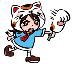 manekineko girl kawaii lucky cat sticker #8477947