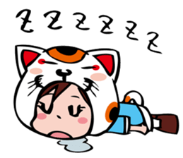 manekineko girl kawaii lucky cat sticker #8477948