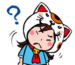 manekineko girl kawaii lucky cat sticker #8477950