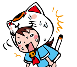 manekineko girl kawaii lucky cat sticker #8477951