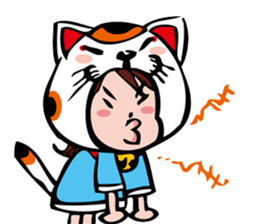 manekineko girl kawaii lucky cat sticker #8477952