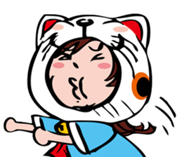 manekineko girl kawaii lucky cat sticker #8477955
