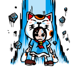 manekineko girl kawaii lucky cat sticker #8477956