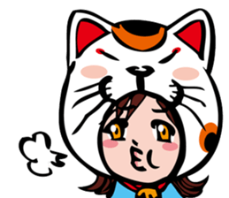 manekineko girl kawaii lucky cat sticker #8477957