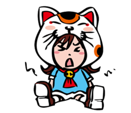 manekineko girl kawaii lucky cat sticker #8477960