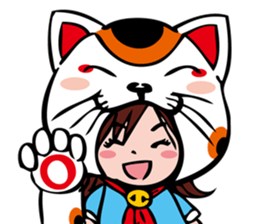 manekineko girl kawaii lucky cat sticker #8477961