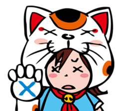 manekineko girl kawaii lucky cat sticker #8477962
