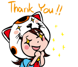 manekineko girl kawaii lucky cat sticker #8477963