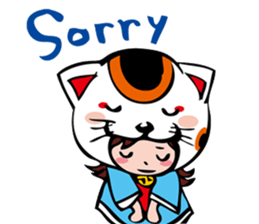 manekineko girl kawaii lucky cat sticker #8477964