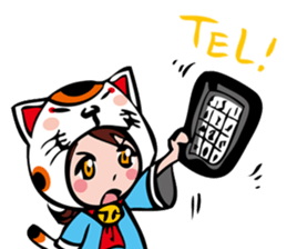 manekineko girl kawaii lucky cat sticker #8477966