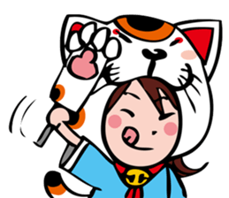 manekineko girl kawaii lucky cat sticker #8477970