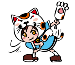 manekineko girl kawaii lucky cat sticker #8477972