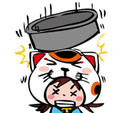 manekineko girl kawaii lucky cat sticker #8477974