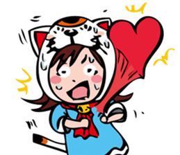 manekineko girl kawaii lucky cat sticker #8477975