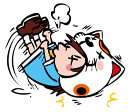 manekineko girl kawaii lucky cat sticker #8477978