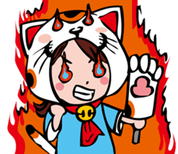 manekineko girl kawaii lucky cat sticker #8477980