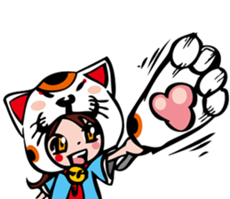manekineko girl kawaii lucky cat sticker #8477982