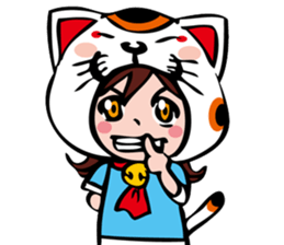 manekineko girl kawaii lucky cat sticker #8477984