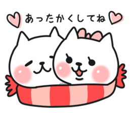 Cat a couple of good friends 2 winter sticker #8480466