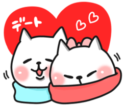 Cat a couple of good friends 2 winter sticker #8480472