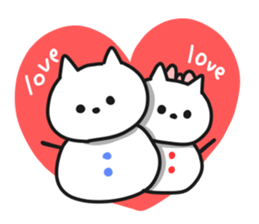 Cat a couple of good friends 2 winter sticker #8480474