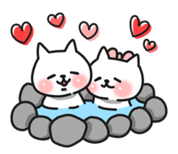 Cat a couple of good friends 2 winter sticker #8480475