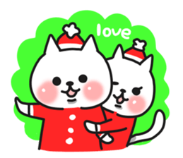 Cat a couple of good friends 2 winter sticker #8480496