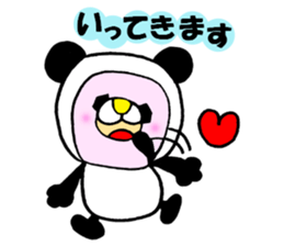 Rabbit want to be a panda. sticker #8481350