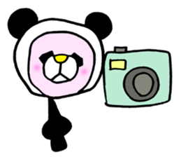 Rabbit want to be a panda. sticker #8481381