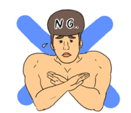 muscle men sticker #8481687