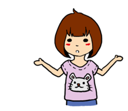 T-shirt girl sticker #8481728
