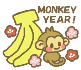 Happy New Year Monkey Sticker sticker #8484813