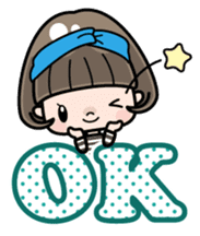 Cute girl with bobbed hair 2 sticker #8484916