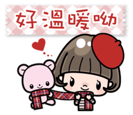 Cute girl with bobbed hair 2 sticker #8484925